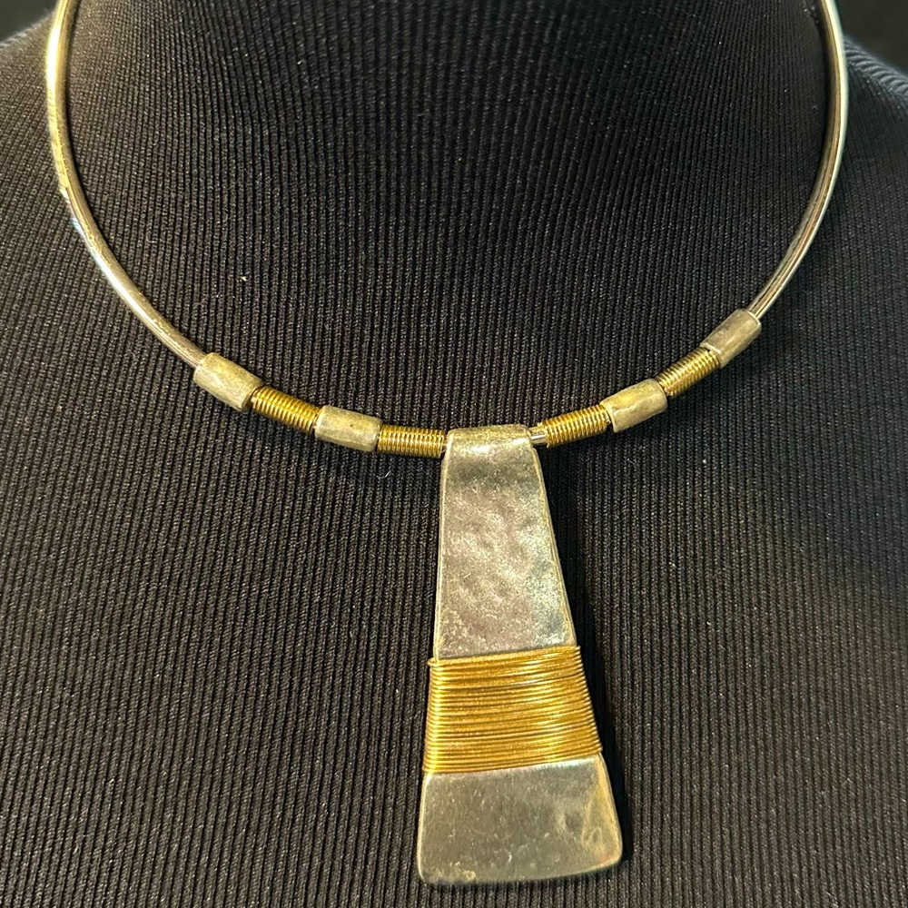 Robert Lee Morris Soho Choker- Two Toned silver and Brass